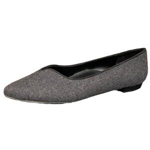 Vaneli Women's Ganet Pointed Toe Grey Flats Felt Leather Italian Made Sz 8 Wide
